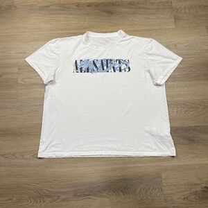 AllSaints Shirt Mens Large White Dragons Designer Hype Relaxed Fit